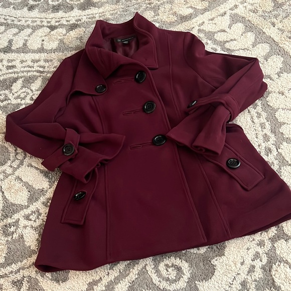 INC International Concepts knit jacket, maroon, size L GUC! - Picture 1 of 6